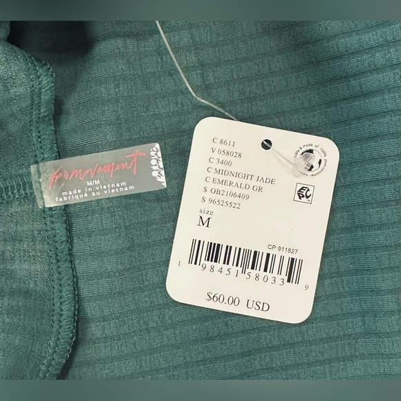 NWT FP Movement by Free People Tempo Ribbed Turtleneck - Midnight Jade - Picture 7 of 9